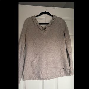 beige tan hollister sweater with drawstrings